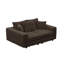 Canapé en velours côtelé à 3 places de 82,7 po de couleur chameau avec coussins moelleux, conception convertible, cadre et repose-pieds réglable de 82,7 po, teinté, rembourré, canapé, sièges profonds, cadre-121104908