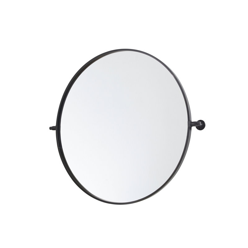 Miroir mural en métal, Noir, 30 po x 30 po