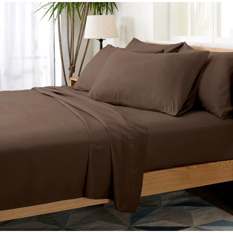 Microfiber Sheet Set, Chocolate, Twin XL Sheet Set with Fitted Sheet 