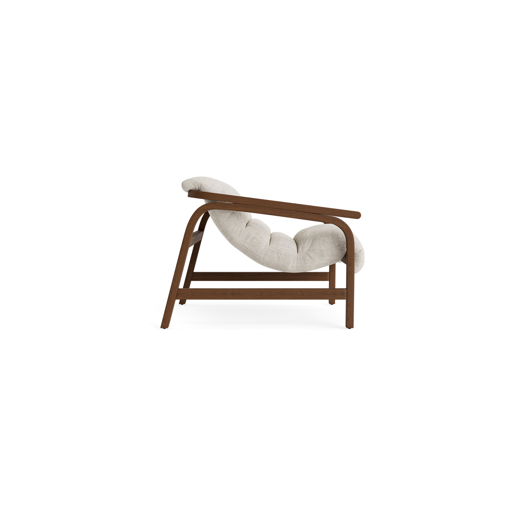 Cellire Chair, Parchment Polyester, Walnut/Medium Brown Wood