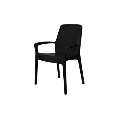 Patio Perfection Plastic Outdoor Stacking Dining Armchair