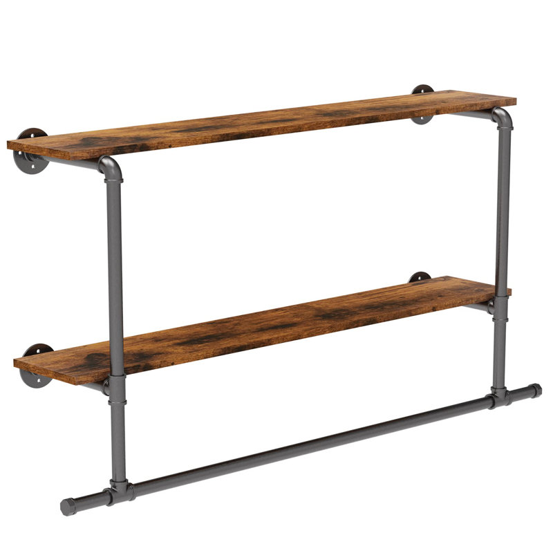 Alyvea 105cm Wall Mounted Clothes Rack, Black
