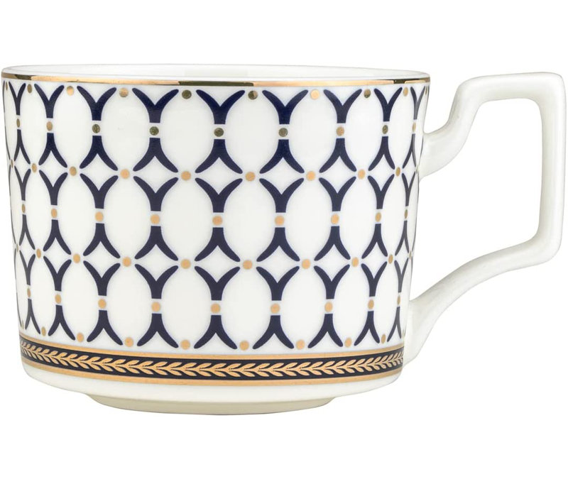 Tasse à thé en porcelaine Charnay, Bleu / blanc