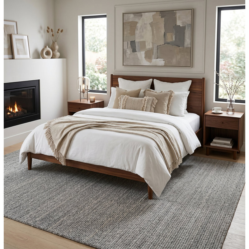 Azman Rectangle Indoor/Outdoor Area Rug in Ivory/Silver, Rectangle 5' x 8'