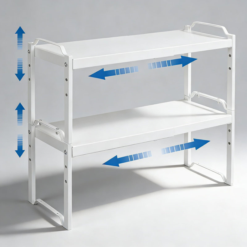 Étagère de rangement extensible et empilable, Blanc