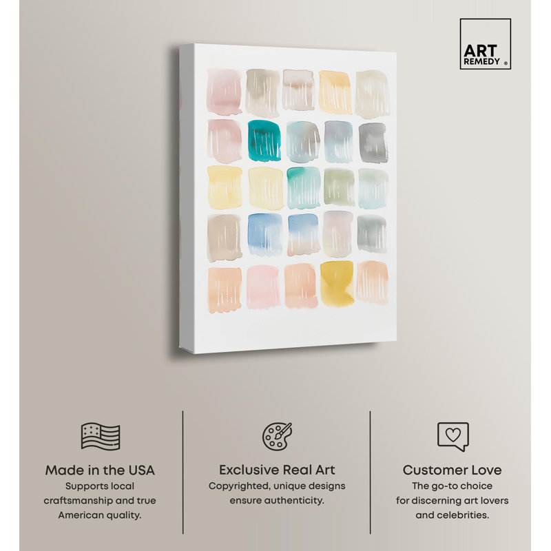 Palette of Calm Multicolor Abstract Canvas Art, 10" x 15"