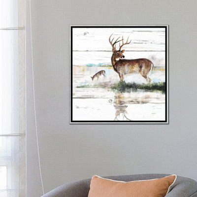 «Rustic Misty Deer» par Ruane Manning - reproduction d'art