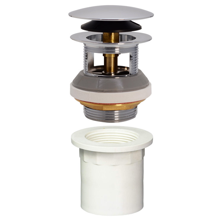 Integrated Overflow Drain 1-1/2 in. NPSM Coarse Thread Tip-Toe Mechanism with PVC Adapter