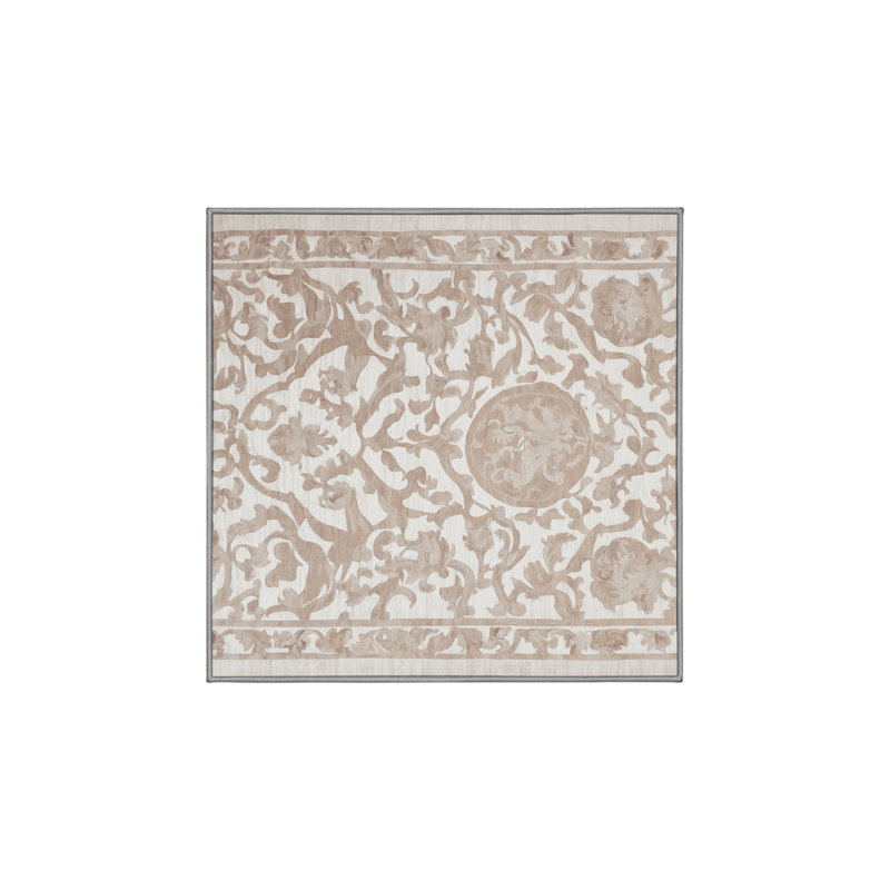 Tapis gris soyeux et moelleux, Carré 7 pi