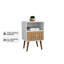 18 table de chevet moderne (naturel et blanc) | Rangement à 1 tiroir pour chambre à coucher | Idée de cadeau