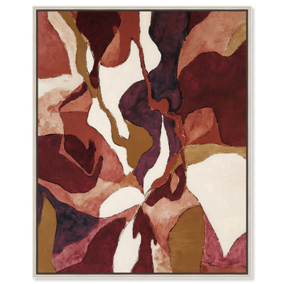 "Collage of a Red World III", reproduction d'art sur toile par Art Remedy, cadre argenté, 24 x 30