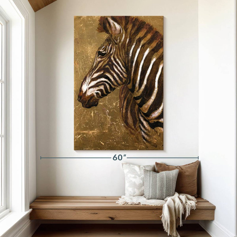 Brampt Gold Zebra I, 51" H x 34" W