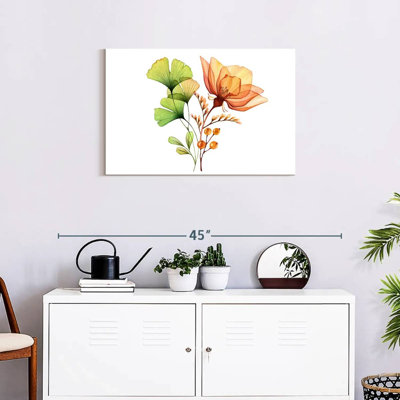 Sheer Flower And Ginkgo Leaf