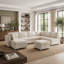 Canapé modulaire modulaire, canapé convertible avec rangement, ensemble de canapés pliants multifonctionnels en tissu, canapé 8 places (beige)-674278279