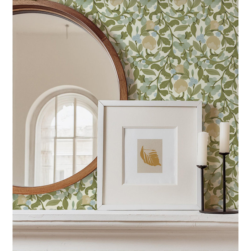 Budding Grove - Wallpaper, Vintage Linen, Premium Paper