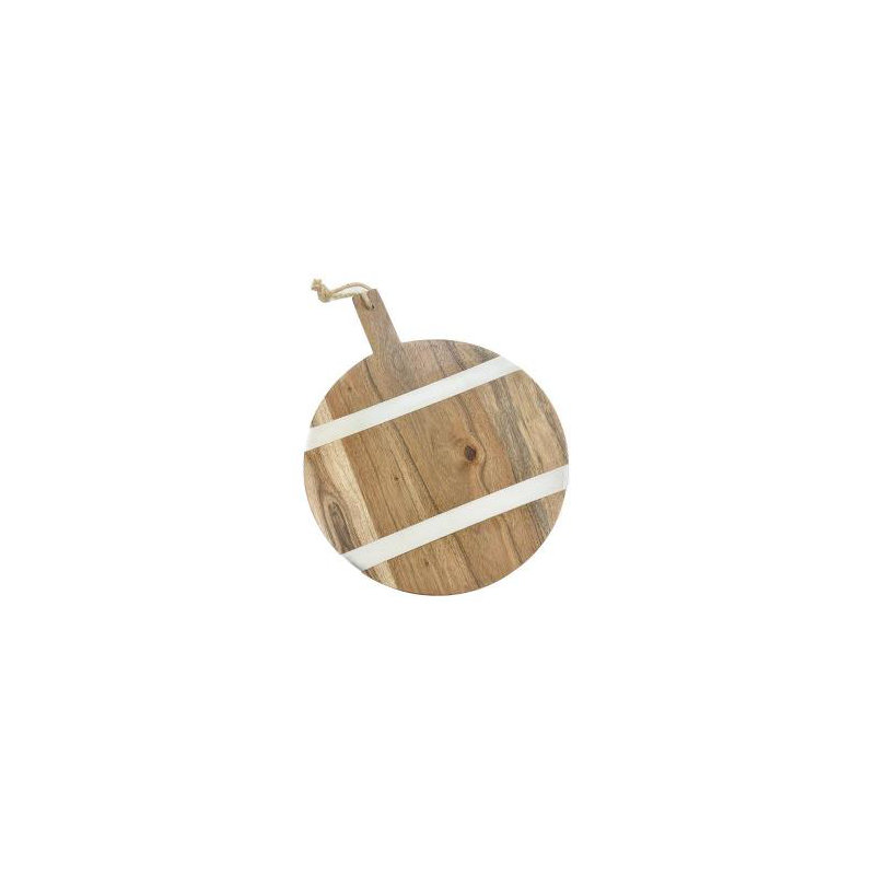 Planche à fromage Millwood Pines Dresdyn, H 0,50 po x l 15,25 po x P 17 po, Brun / blanc