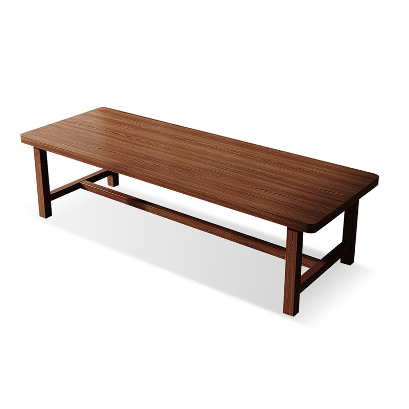 Bureau rectangulaire en bois massif brun noisette, H 29,53 po x l 86,61 po x P 35,43 po 