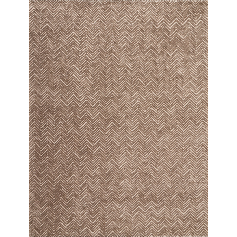 Tapis taupe touffeté à la main Cooke Deco, Rectangle 3 pi 9 po x 5 pi 9 po