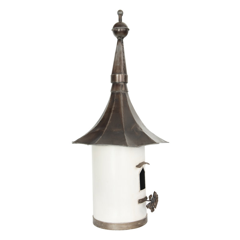 Secret Garden Free Standing Bird House, Off-White