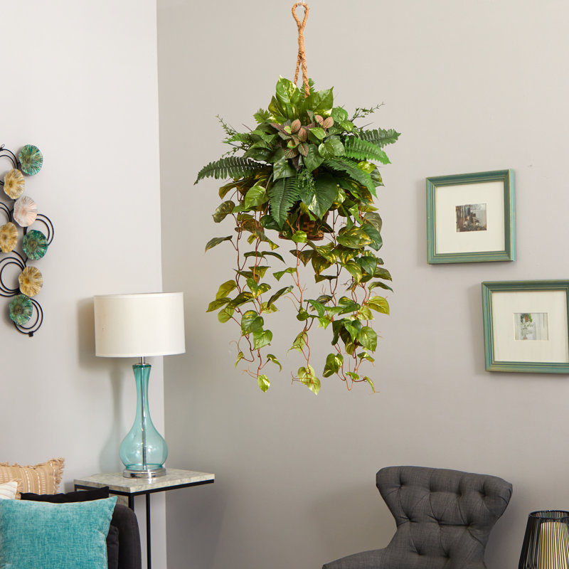 46 " H Faux Plant in Wicker/Rattan Basket