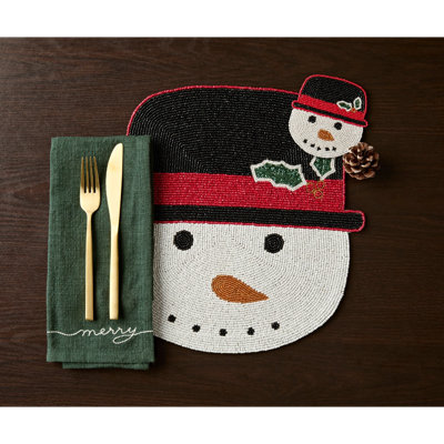 Handcrafted Snowman Beaded Coasters