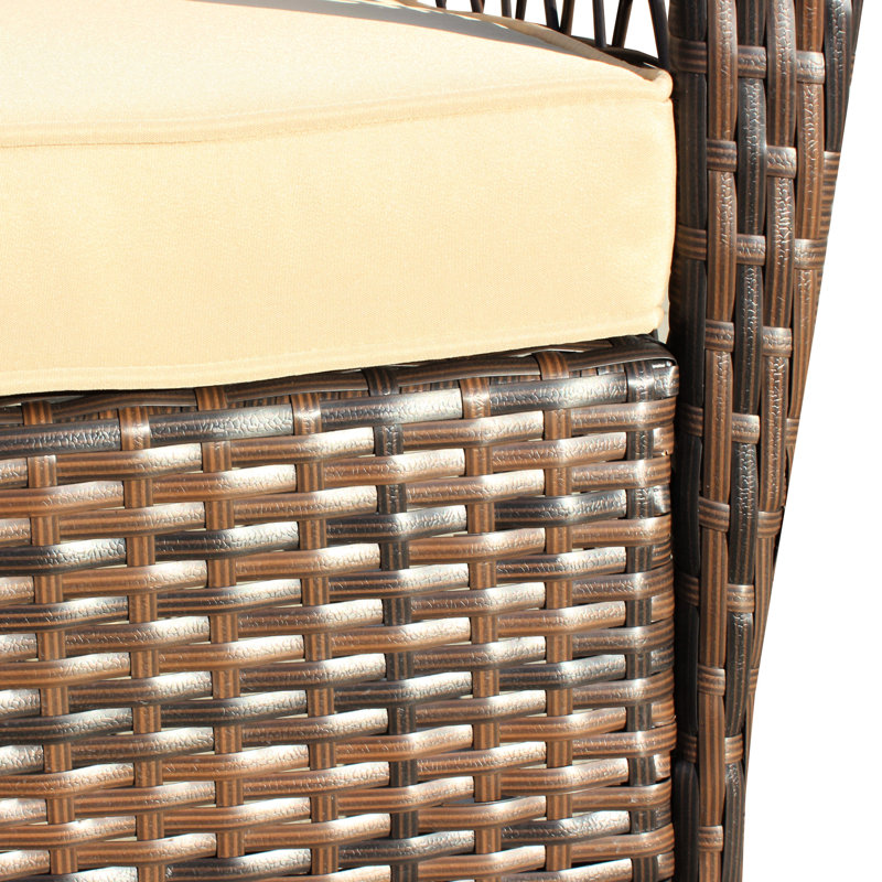 Fauteuil à bascule de patio, acier de style Union, motif de coussin, jardin dans la cour arrière, siège de sous-couche brun peu profond, scène extérieure, rembourrage, structure, jardin, fondation