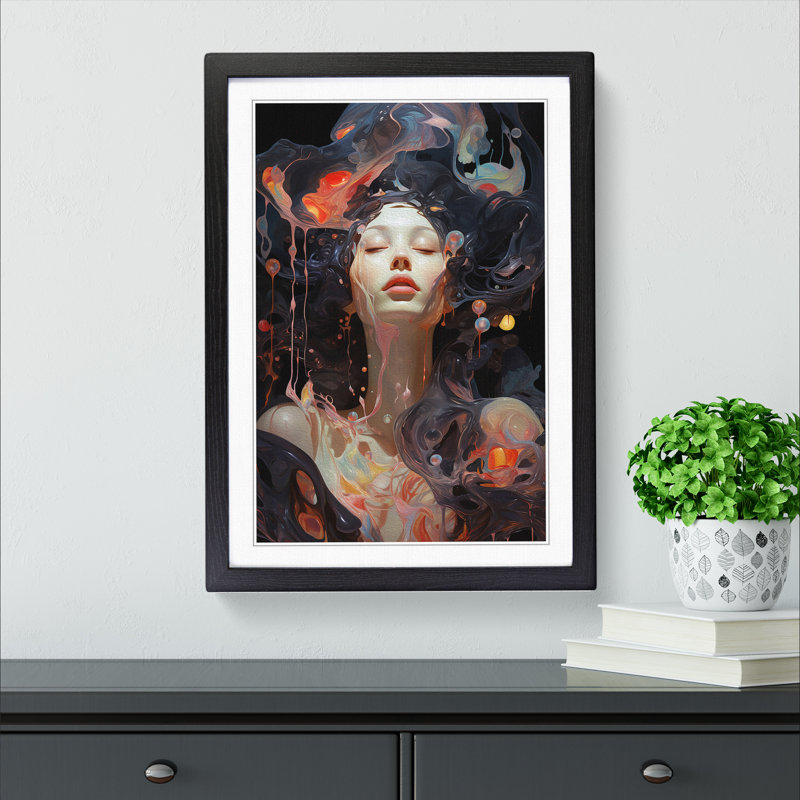 Universe Neo Plasticism Art - Framed Print, Black Framed, 46cm H x 34cm W