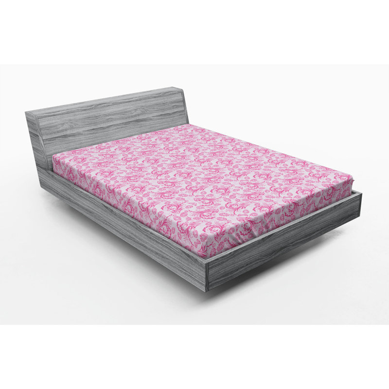 Microfiber Floral Fitted Sheet, Full Fitted Sheet