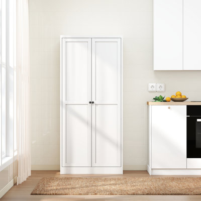 Organisateur de garde-manger autoportant en métal blanc de 61 po, 4 tablettes réglables, 110 lb par tablette, 30 outils de configuration, surface de teinture, profilé peu encombrant avec capacité de 110 lb, assemblage, coffre-fort familial,