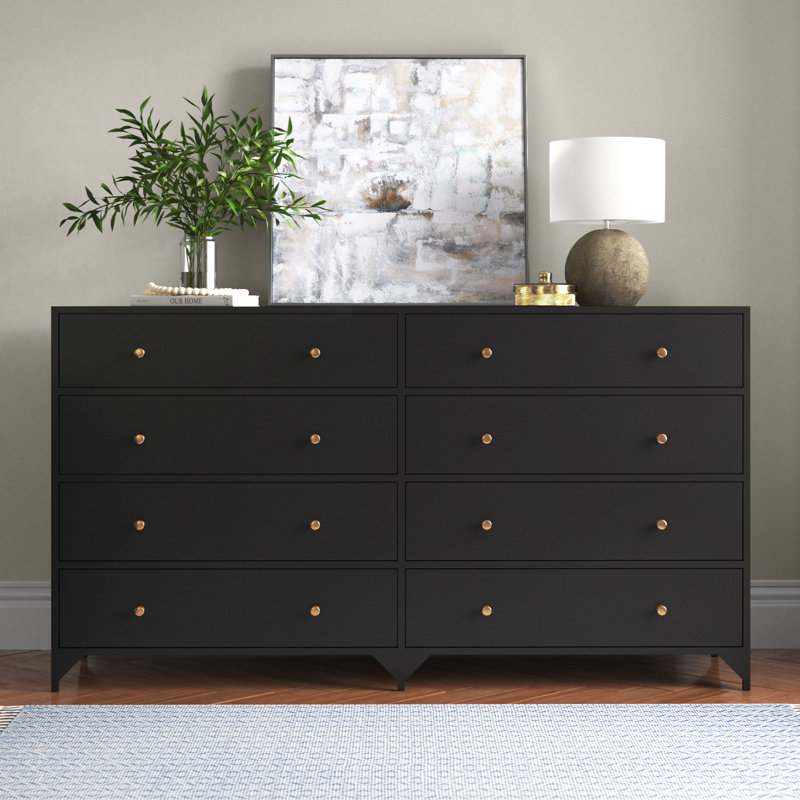 Cinan 70 " W 8 - Drawer Dresser, Black