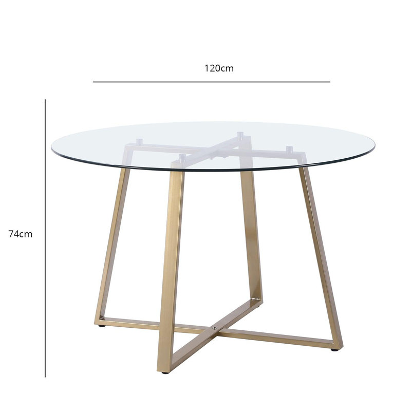 Addalee 4 - Person Dining Set, Black/Gold, Clear Glass