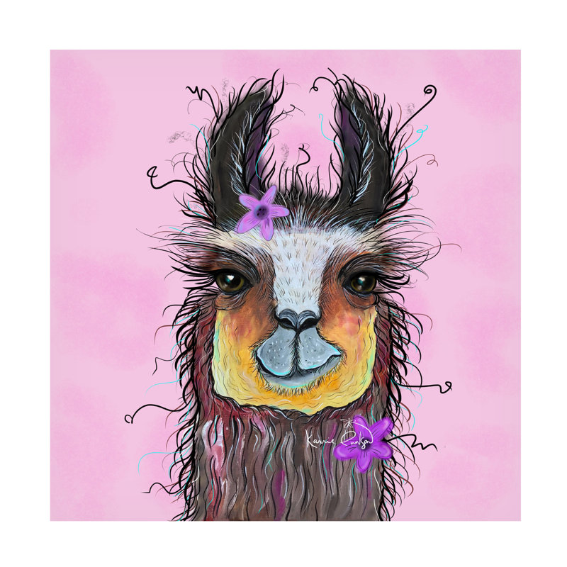 Karrie Evenson, art du lama rose, H 24 po x l 24 po