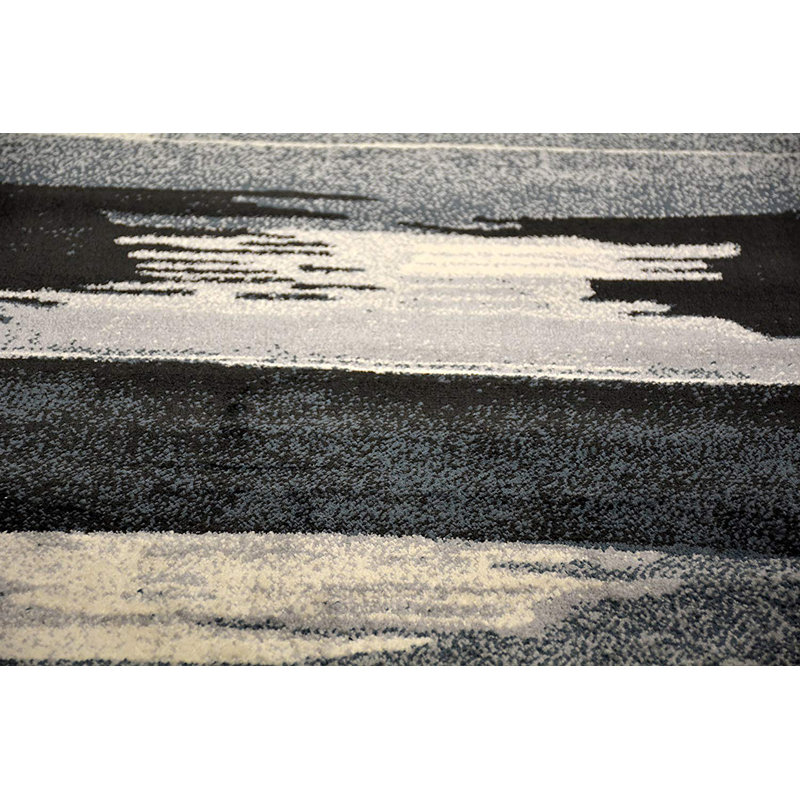 Tapis abstrait à larges rayures abstraites