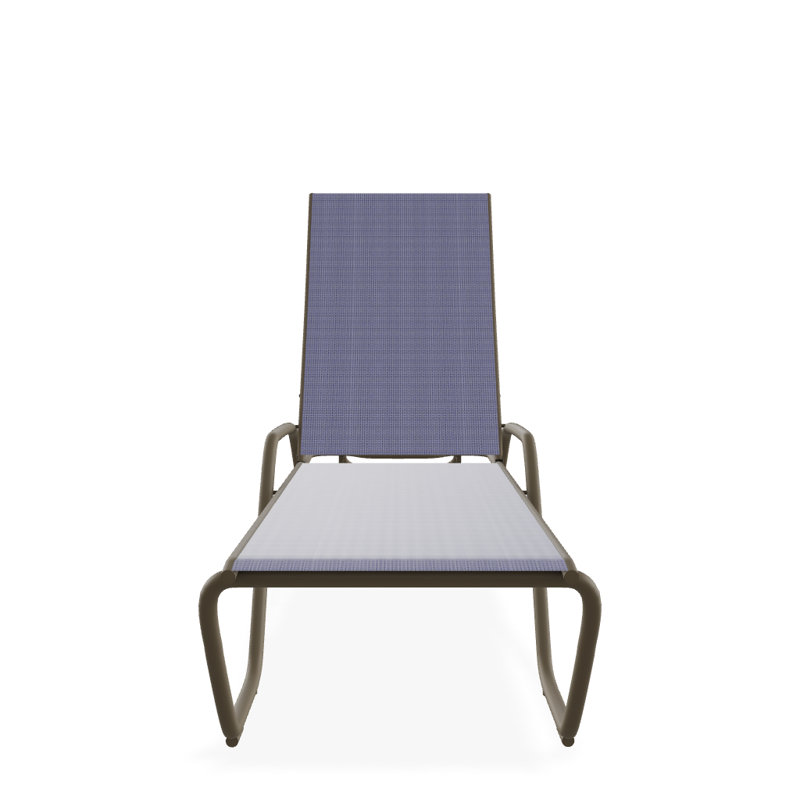 Outdoor Rust-Resistant Metal Chaise Lounge, Textured Beachwood, Breeze