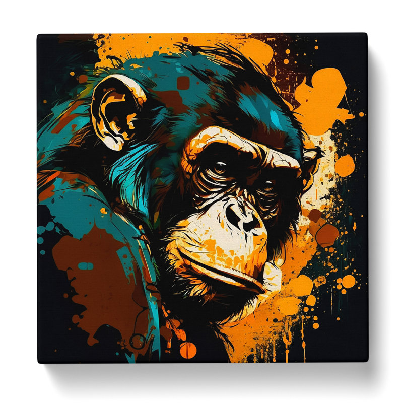 Monkey Expressionism - Wrapped Canvas, 50cm H x 50cm W x 3cm D