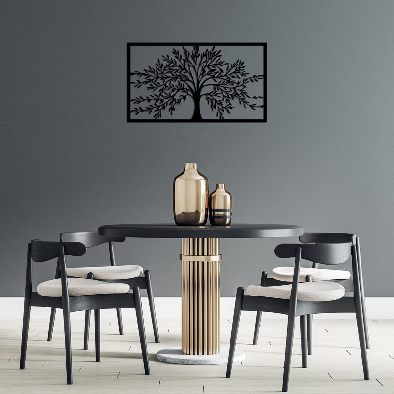 Elegant Black Decorative Metal Wall Accessory, 15.8 x 27.6 inches | 100% Metal Construction, Thickness: 0.6 inches | Perfect for Modern Home Decor, Unique Design to Enhance Any Living Space