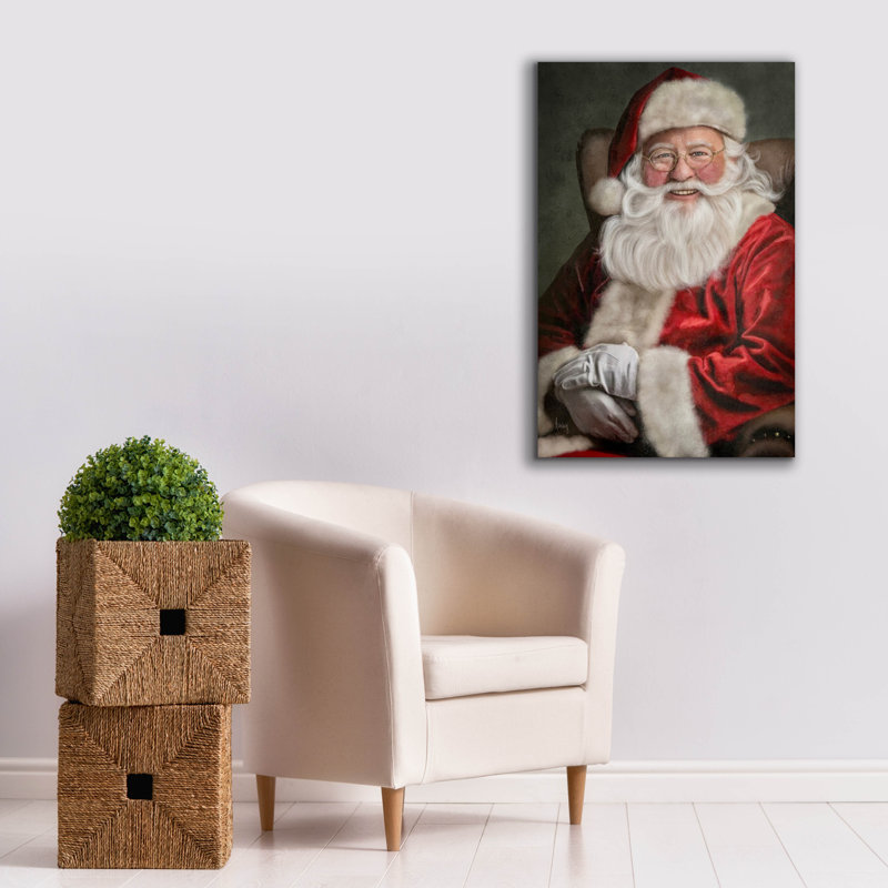 «Classic Santa» par Ashley Bradley, art mural sur toile, H 40 po x l 26 po