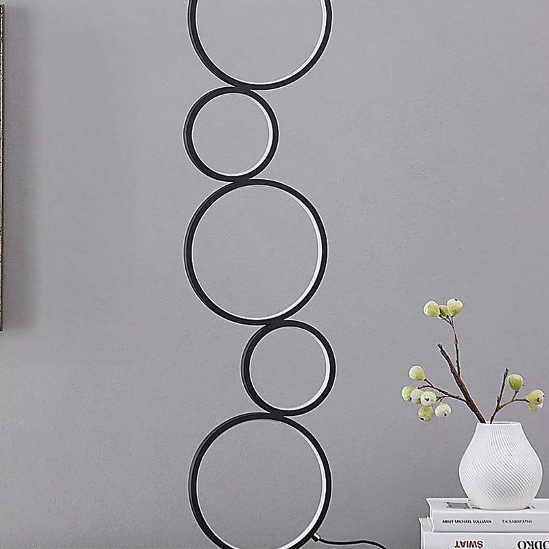 Lampe de table en métal à 5 anneaux 38,5 po
