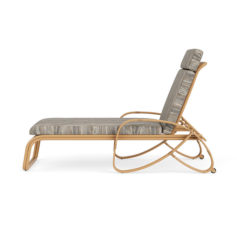 Riviera Outdoor Chaise Lounge, Woodgrain Ash