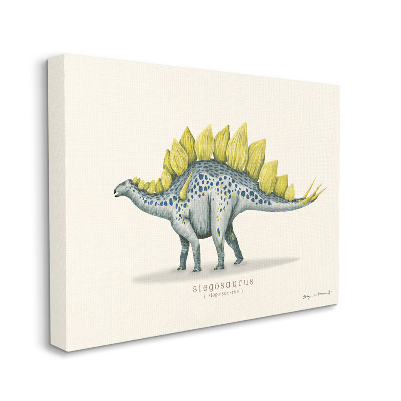 Dinosaure éducatif de stégosaure par Sally Swatland - impression, H 36 po x l 48 po x P 1,5 po, Toile tendue