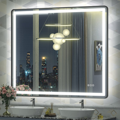 Miroir de salle de bain / de salle de bain anti-buée à DEL certifié Aevar avec garantie de 3 ans UL