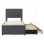 Lit plateforme tapissier avec lit gigogne-1325851746