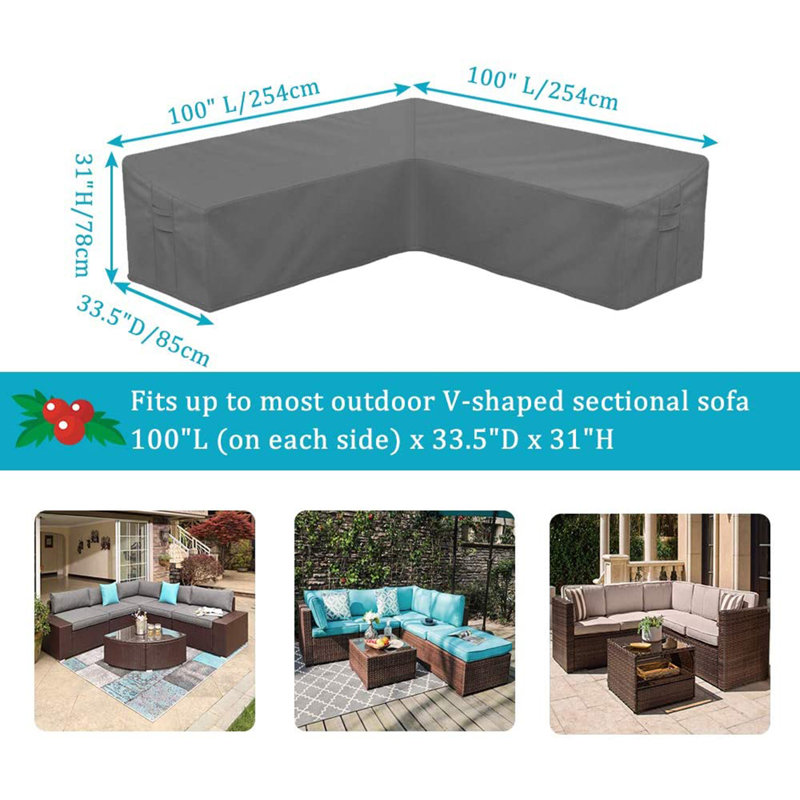 Water Resistant Patio Sectional Sofa Cover