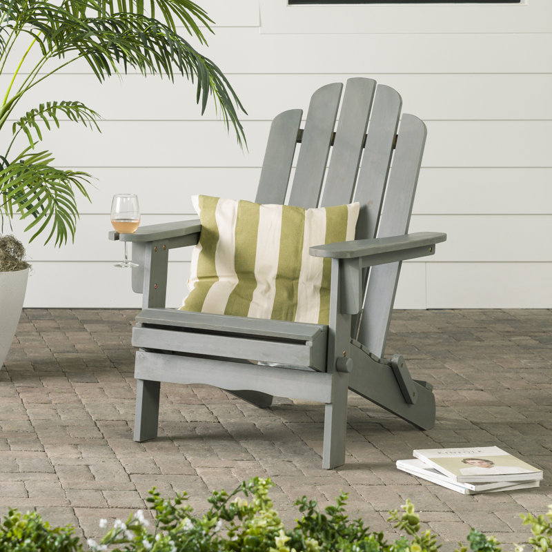 Blackwell Acacia Foldable Outdoor Adirondack Chair, Gray Wash