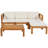 5-Piece Solid Wood Outdoor Sectional Sofa Set Beige