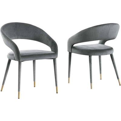 Modern Velvet Dining Chair Set Wooden Legs