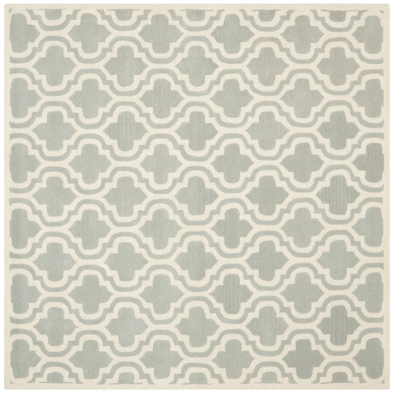 Tapis en laine touffeté à la main Carolene, Carré 5 pi