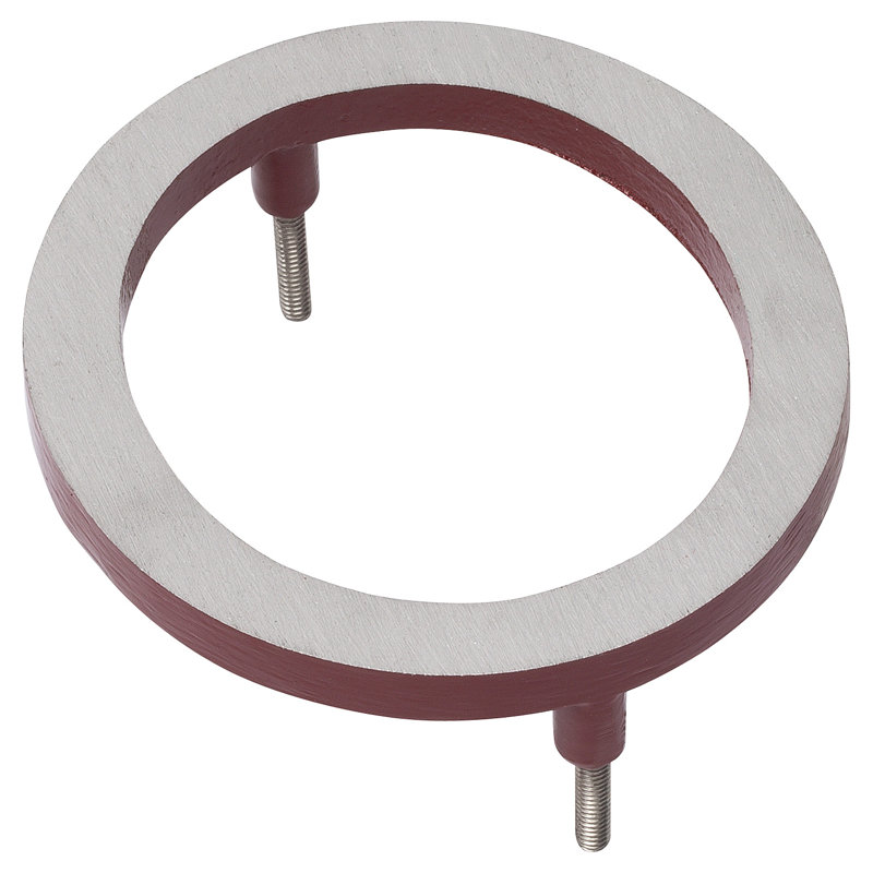 Numéro de maison à fixation flottante 6 po, Nickel satiné / rouge brique, 0