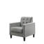 Ensemble de salon avec fauteuils et table de bout en velours gris clair Hale-121781130