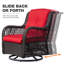 Chaise berçante pivotante avec coussins Shawen-706436193